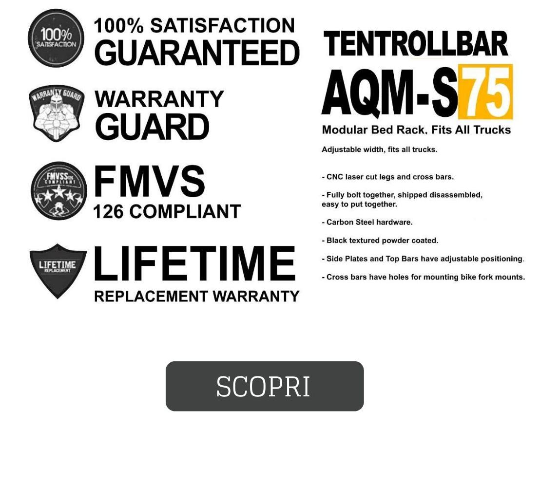 descrizione del roll bar per tende da tetto su pick up